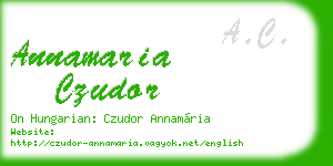 annamaria czudor business card